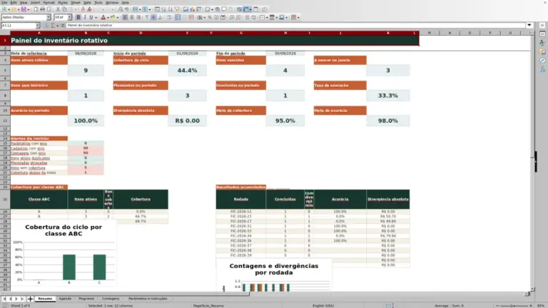 Prévia de Inventário rotativo: Planilha Excel Grátis 2026